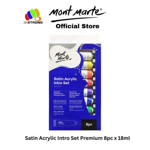 Mont Marte Satin Acrylic Intro Set Premium 8pc x 18ml (0.6 US fl.oz)