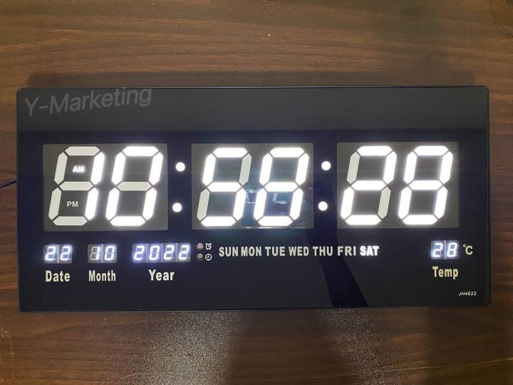 (JH-4622) LARGE LED Digital Calendar Wall-Hang Clock With Alarm ...