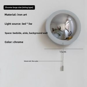 Minimalist Modern Wall Lamp Round Metal Wall Lights for Bedroom Living Room Corridor Ceiling Lamp Designer Cream Decorative Room