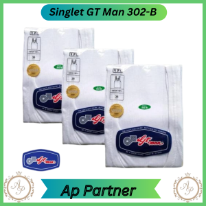 Paket 3 Pcs Singlet GT Man Pria Dewasa Putih Polos | Kaos Dalam Pria Bahan Katun Premium