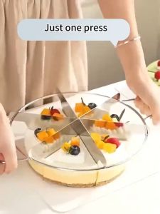 BHQ 8/10-Slice Cake Cutter Stainless Steel Pizza Fruit Slicer Pastry Portion Marker Divider Pemotong Kek