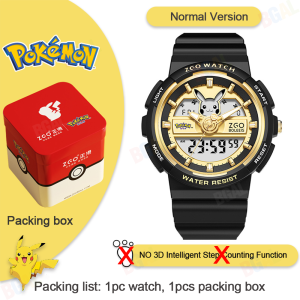 (With Box/42.3mm)100% Authentic Pokemon Watch for Boys Girls Fashion Waterproof Watch Digital Watch with BackLight Shockproof Wristwatch for Kids Watch Pikachu Birthday Gift 8631