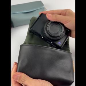 Roadfisher Genuine Real Leather Camera Bag Pocket Case For RX100 HX7 HX9 HX30 HX50 HX60 M5 M4 M3 Ricoh GR GR2 G7X2 G9X