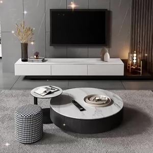 Slate Coffee Table Round Coffee Table Simple Designer Style Household Small Apartment Casual Coffee Table