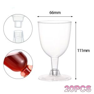 20Pcs Plastic Disposable Clear Champagne Cocktail Glasses Wine Cups Birthday Party Wedding Festival Drinkware