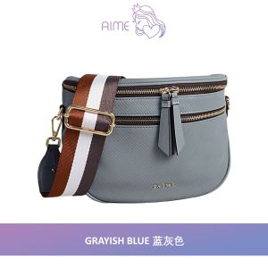 [PRE-ORDER] SAIME | Synthetic Leather Casual Twill Belt Sling Bag - Aime Empire (ETA:2023-11-25)