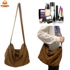 Large Canvas Shoulder Bag Soft Crossbody Bag with Pocket Handbag Hobo Bag Commute Bag for Women Travel