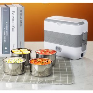 [SIÊU RẺ - HỎA TỐC 2H] Hộp Cơm Cắm Điện LUNCHBOX - Hộp Cơm Văn Phòng 2 Tầng 4 Bát Inox Nấu Chín Hâm Nóng Và Giữ Nhiệt Tốt Tiện Lợi Nhỏ Gọn Dễ Mang Theo Đi Làm.