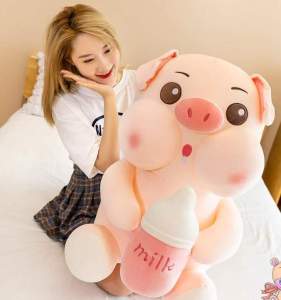 Đồ chơi Vịt Vàng nhồi bông Thú bông Vịt Má Hồng ôm sữa Vải Miniso rất mịn cao cấp