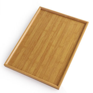 WAYCAI Wooden Bamboo Tray Rectangular Solid Color Dinner Plates Durable Kitchen Accessories Bread Tray For Holding Tea Fruit Barbecue Bread