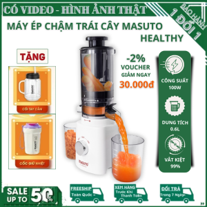 Máy Ép Chậm Masuto HEALTHY - Dung tích 0.6L Công suất 100W Ép Nguyên Quả Kiệt Bã 99% Làm Sinh Tố Kem Tươi Nước Ép Detox
