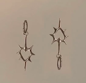 Unique Pendant Earring Punk Thorn Heart Dangle Earrings Hip Hop Hoop Earrings Gothic Huggie Earrings Party