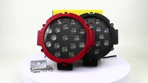 LZD 7 นิ้ว 51W ไฟทำงานรถออฟโรด LED ไฟสปอร์ตไลท์ดัดแปลงรถวิศวกรรมไฟคันโยกหน้าไฟหลังคารถบรรทุกไฟซ่อมบำรุง