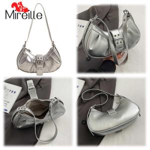 PU Leather Crossbody Bag with Adjustable Strap for Women Small Clutch Handbag Buckle Underarm Purse for Travel Commuting