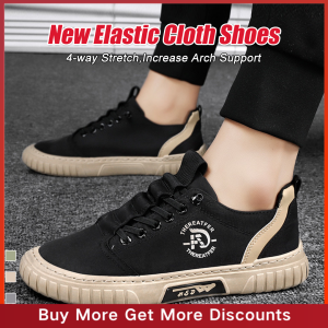 Mens elastic cloth shoes Breathable ice cloth shoes Extra  one foot stirrup casual shoes
