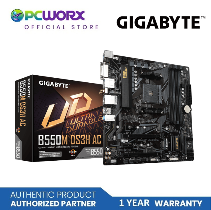 Gigabyte GA-B550M-DS3H-AC AM4 DDR4 m-ATX | Gaming Motherboard ...