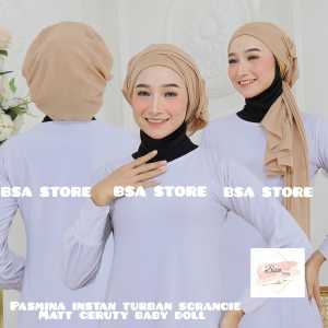 PASMINA INSTAN TURBAN // HIJAB PASMINA INSTAN TURBAN + CIPUT TURKEY  SCRANCIE PREMIUM