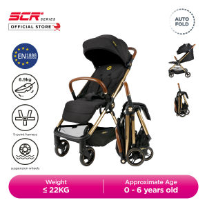 Sweet Cherry SCR Series Auto-Fold SCR25 Stroller Gold/ Rose Gold Designed for Both Comfort and Luxury (S630)