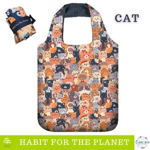 Aquazorb Stores SAC People Reusable Bags / Shopping Bag / Grocery Bag. Cat & Sushi Collection. Compact & Easy to Roll Up. Takes Up Little Space in Your Bag but can hold 20kg when you open it up! Perfect for Pool & Beach Fun this Summer too!