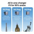 UGREEN Travel Charger PD 65W GaN Fast Charge 2 Type C 1 USB A Travel Adapter Wall Charger with UK/EU/US Plugs Multi Plug Adapter for Ipad Pro 2022 MacBook M2 iPhone 15 14 13 Pro Max Plus XR Macbook Air 4 2022 Pro Samsung S24 S23 Ultra Pixel 7 Pro. 