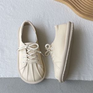 New Tied Up JK Shoes Women Wide Toe Plain Leatherette Sneaker Woman Harajuku Uniform Shoes Preppy Style School Girl Black Flats2026