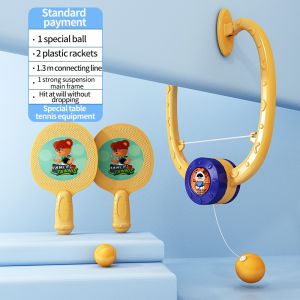 Baby Care Kids Indoor Sports Game Ping Pong Toy Hanging Table Tennis Self Trainer Educational Toys- 6386