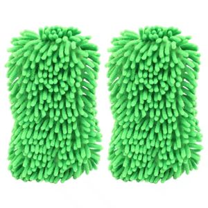 2 cái Găng tay rửa xe hơi microfiber viền cho xe ô tô mút xốp rửa mặt chăm sóc rửa chi tiết bàn chải pad đa chức năng Phụ Kiện Dụng cụ vệ sinh
