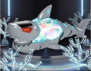 RC Simulation Shark Toy Car Animals Robots Electric Sharks Toy Universal Transparent Gear Luminous
