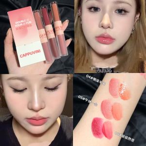 𝗠𝗮𝗴𝗻𝗲𝘁 𝗸𝗶𝘀𝘀 🎀 Cappuvini 2 IN 1 Lip Glossy + Lip Mud Lipstick waterproof color moisturizing high quality lipstick Makeup 口红