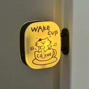 BUENOO Coffee Corner Light Box Fridge Atmosphere Light LED Miniature Light Sign Retro Glowing Refrigerator Decoration Home Decoration