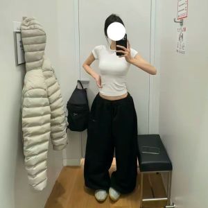 Wide leg sweatpants casual pants retro loose style loose fit long casual floor multi-functional sports pants suitable for dancing casual womens clothing