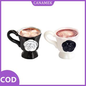 CANAMEK✨ 3 cái bộ thu nhỏ Dollhouse Rose cốc cà phê đồ uống nhà bếp thực phẩm cho Búp bê phụ kiện cô gái Đồ chơi