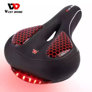 Tây Biking Xe Đạp MTB Yên Xe Với Đèn Hậu Xe Đạp Dày Rộng Thoải Mái Xe Đạp Yên Xe Đạp Gel Yên Xe Đạp Rỗng