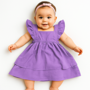 Dress Bayi Perempuan Lucu Santai – Baju Bayi Perempuan 6-12 Bulan Katun Micro Nyaman Harian & Pesta