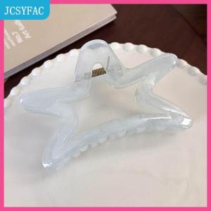 JCSYFAC Ngọt Ngào Kem Màu Xanh Nơ Năm Cánh Sao Tóc Clip Hình Học Tóc Claw Cho Phụ Nữ Thanh Lịch Bowknot Cua Barrettes Tóc Phụ Kiện