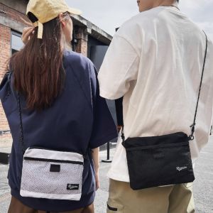 CRNGW Letter Phone Bag Large Capacity Korean Mens Shoulder Bag Retro Storage Crossbody Bag