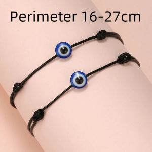2PCS-New Bohemian Evil Eye Bracelet Set Handmade Colorful Rope Couple Friendship Bracelets