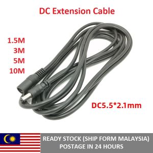 DC Extension Cable 1.5M 3M 5M 10M 2.1mm x 5.5mm Female to Male Plug for 12V Power Adapter Cord For CCTV Camera LED Strip