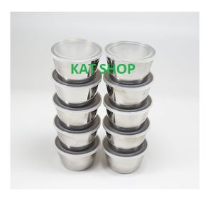 Bộ 5/10/15/20 Khuôn Làm Bánh Flan - Rau Câu Bằng Inox 304 Dày Dặn Sáng Bóng Không Dính Có Nắp Đậy ( Size 7 x 5 x 4cm )
