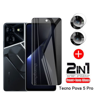 2in1 Tecno Pova 5 tempered glass Privacy Screen Protector Tecno Pova 5 pro Tempered Glass +camera lens film