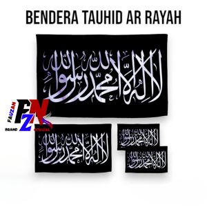 Bendera Tauhid Arrayah Sablon Pres Poliester Peles (135cm)