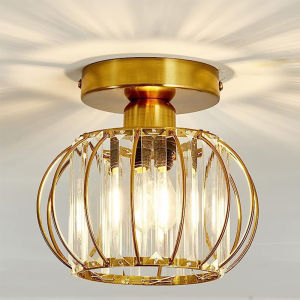 Ceiling Lights Modern Design Semi Flush Mount Ceiling Lamp Fixture Antique Small Crystal Chandelier for Dining Room Bathroom Hallway Cafe Bar Porch Hall E27 Base
