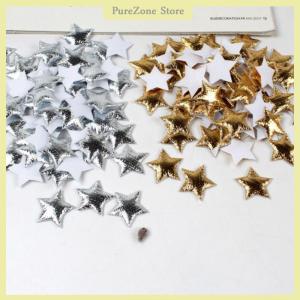 [PureZone] 100Pcs Stars for Christmas Party Decor Foam Fabric Stars DIY Scrapbook Cards Ornaments Embellishments Accessory