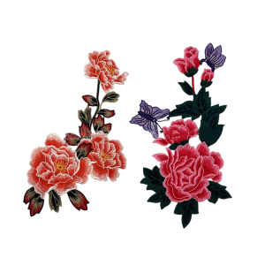 2 Pcs Sew On/Iron On Patches Flower Embroidered Patches Sewing Patches Floral Patches for Backpacks Decorations
