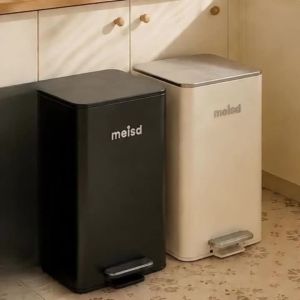 Sacesr Large Capacity Trash Can Bathroom 14/29L Carbon Steel Wastebasket Kitchen Food Waste Anti Odor Litter Bin Inner Liner Dustbin 8K3Q7