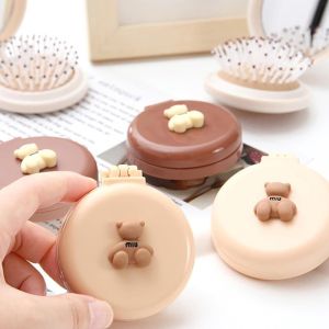 Mini Bear Foldable Head Massager Cartoon Air Bag Hair Comb Anti Static Styling Accessories Portable Children Girl Hair Brush