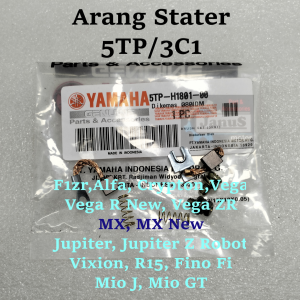 Arang Stater 5TP/3C1 YAMAHA JUPITER VIXION MIO FIZR VEGA R NEW J SOUL GT KUALITAS SANGAT BAGUS PRESISI DAN AWET CARBON BUSH (Bisa Cod)
