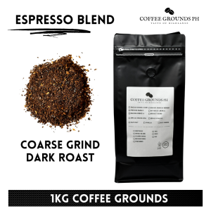 Coffee Grounds PH - Espresso Blend 1kg | Coarse Grind Coffee x Dark Roast | Organic Coffee in Resealable Pouch