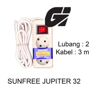 Sunfree Stop Kontak Listrik On Off 3 Meter 2 Lubang - Jupiter 32