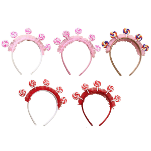 Trẻ Em Cosplay Kẹo Headband Công Chúa Cho Carnivals Đảng Handmade Mới Lạ Màu Hồng Lollipop trang phục dự tiệc